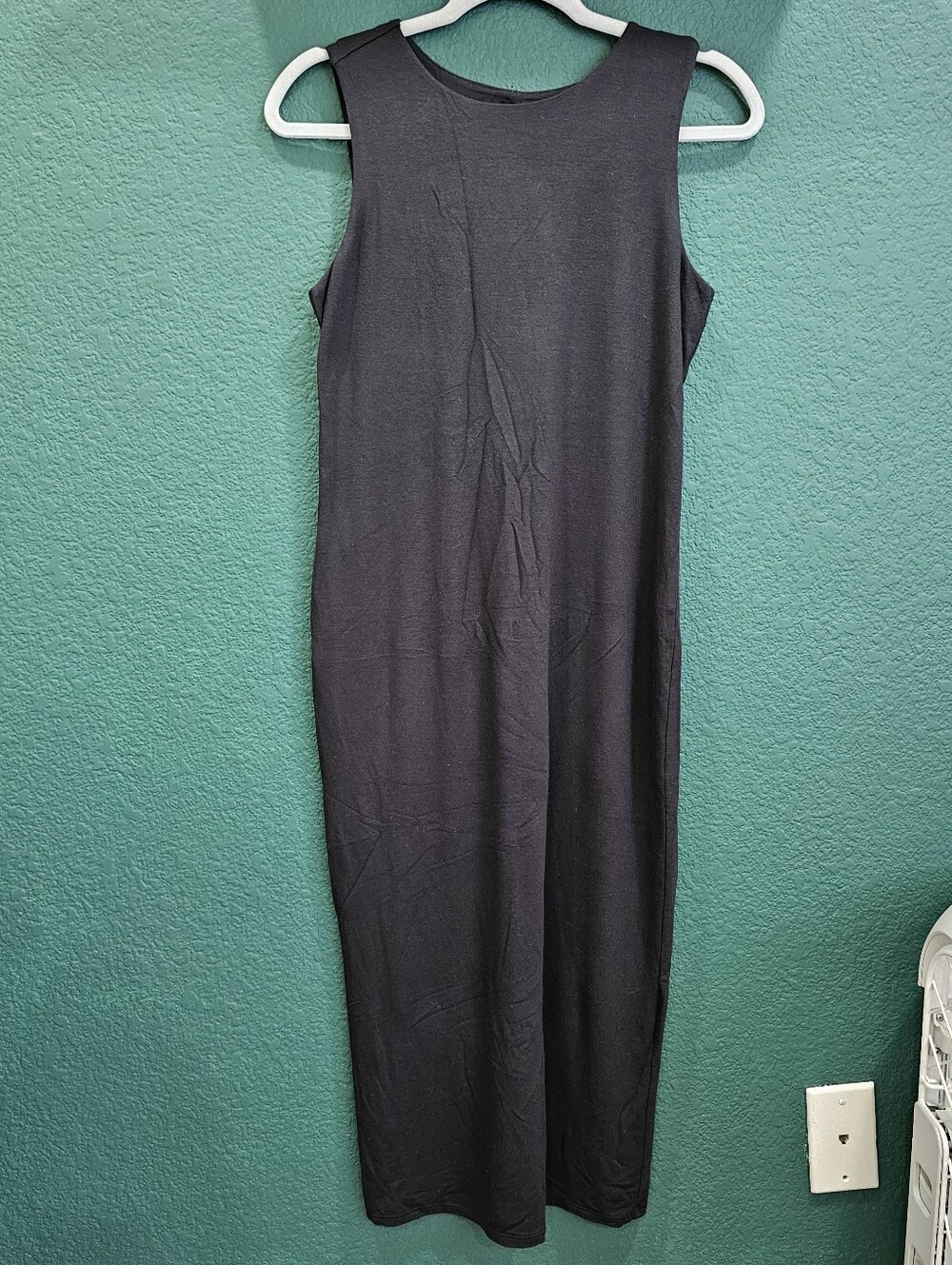 Athleta Black Sleeveless Bodycon Midi Dress Size S Soft Stretch Lined